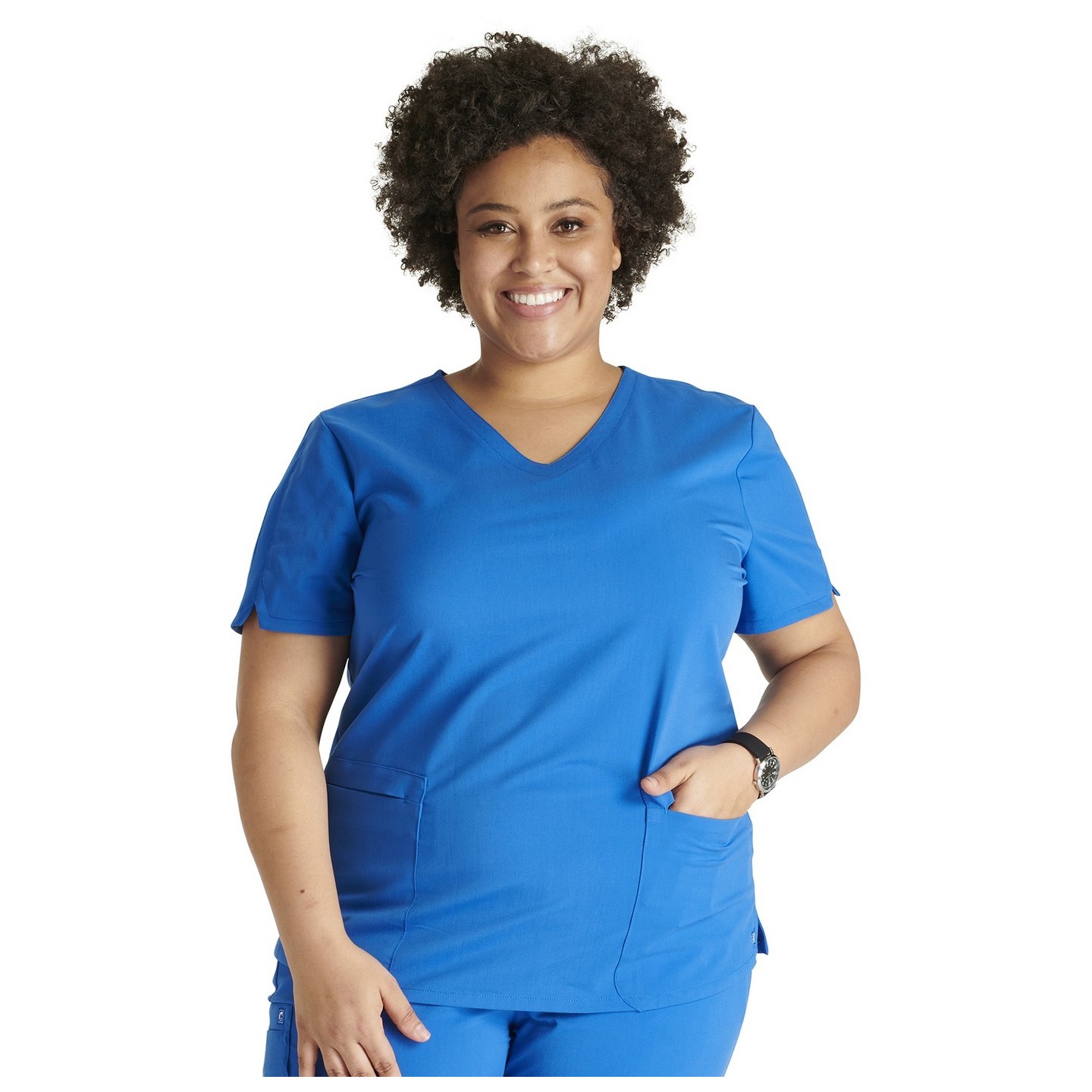 CK837A Atmos Contemporary V-Neck Top with 2 Pockets by Cherokee