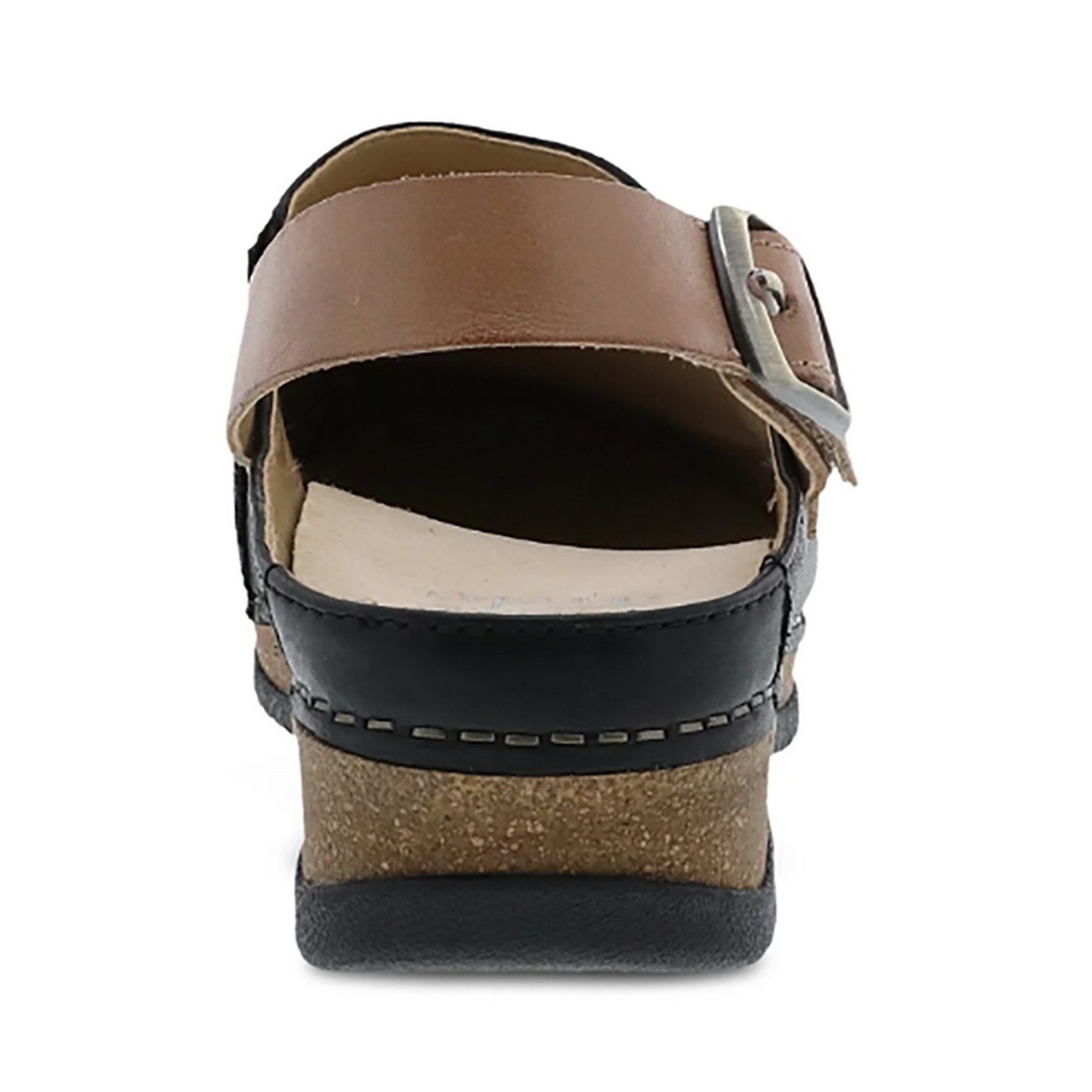 Merrin Black Waxy Milled Strap Back Stapled Mule for Women by Dansko 