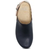 Merrin Black Waxy Milled Strap Back Stapled Mule for Women by Dansko 