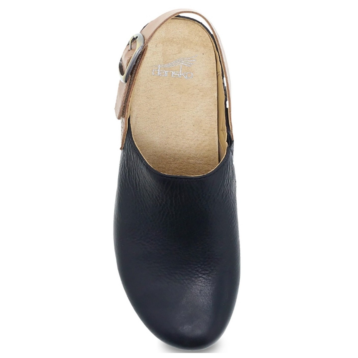 Merrin Black Waxy Milled Mule Agrafée à Talon Sanglé  pour Femmes par Dansko 