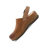 Merrin Tan Burnished Suede Mule Agrafée à Talon Sanglé  pour Femmes par Dansko 