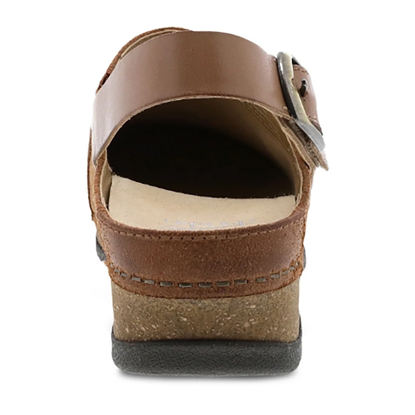 Merrin Tan Burnished Suede Strap Back Stapled Mule for Women by Dansko 