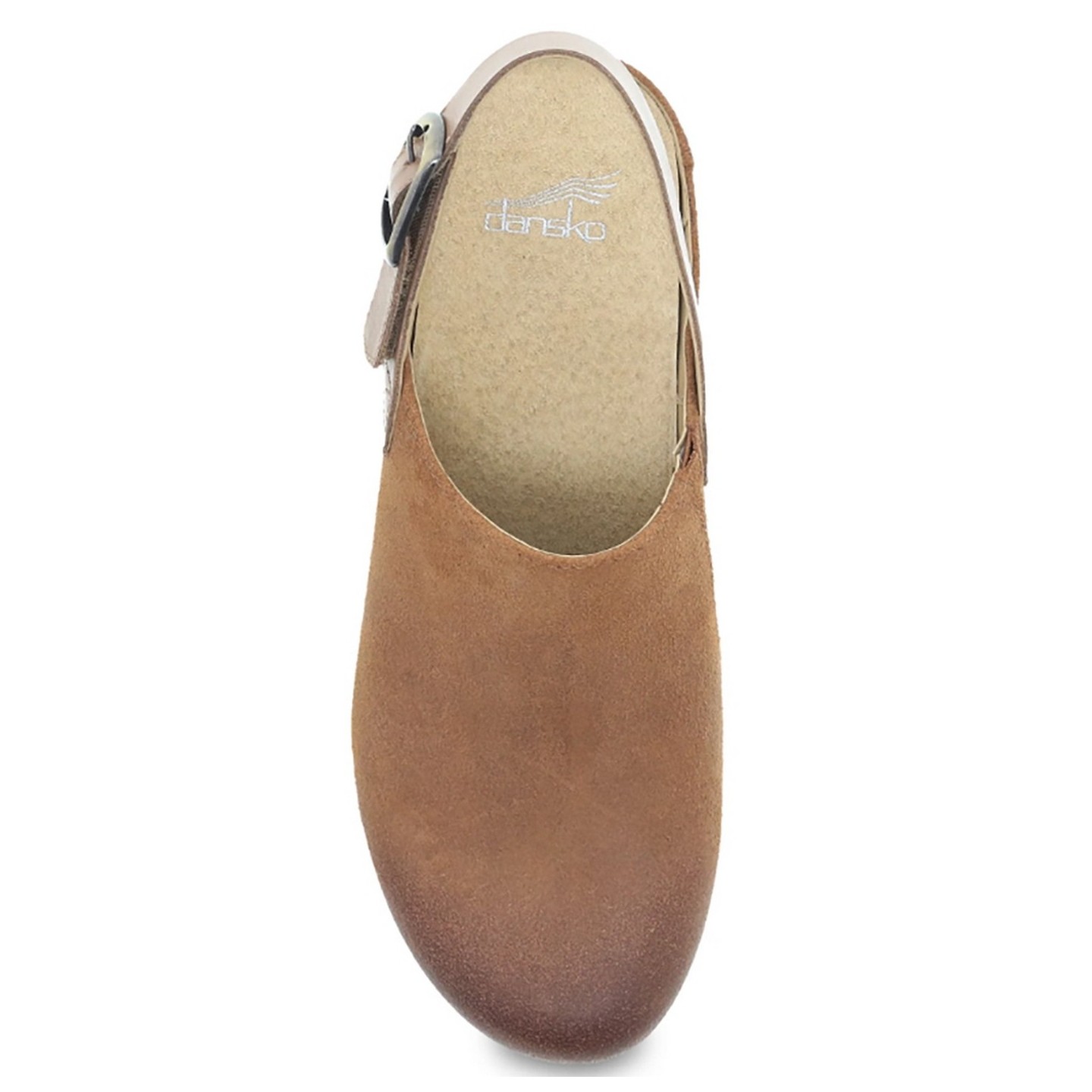 Merrin Tan Burnished Suede Mule Agrafée à Talon Sanglé  pour Femmes par Dansko 