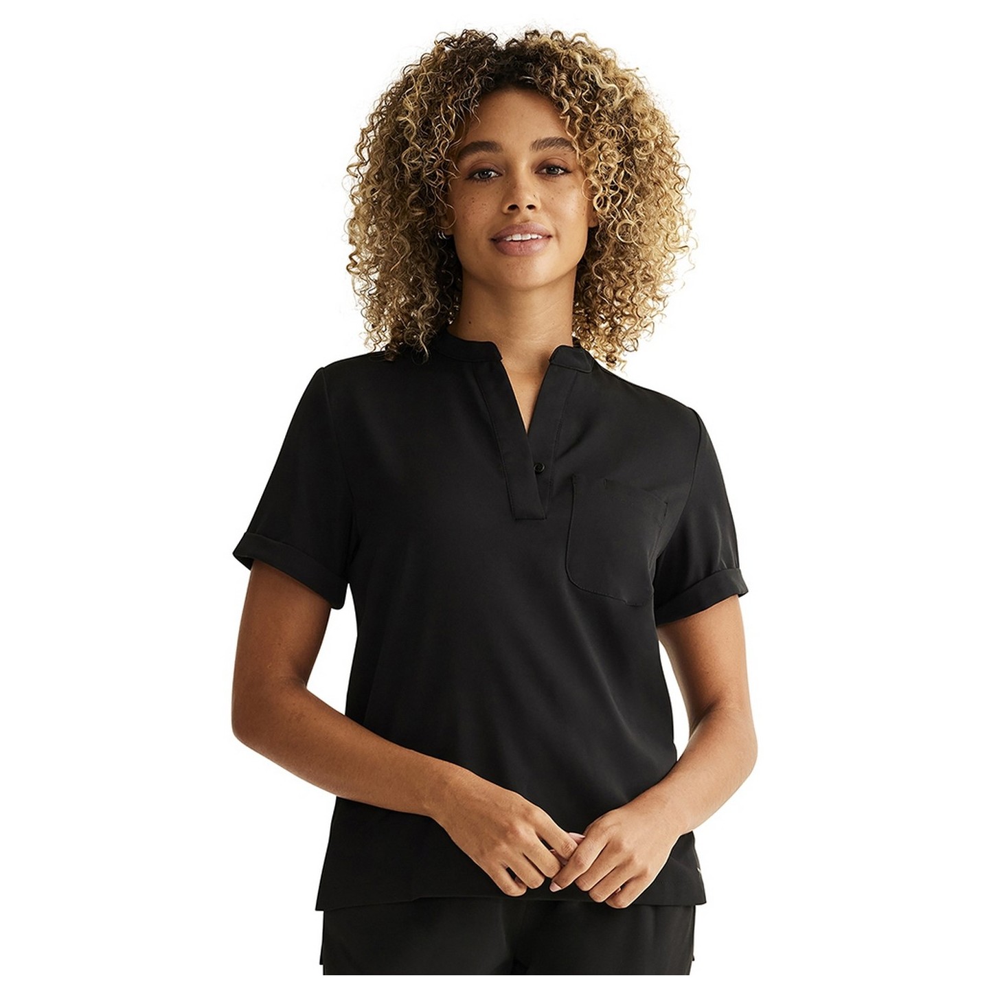 HH650 HH Works Macy Button Collar Tuck In Top by Healing Hands