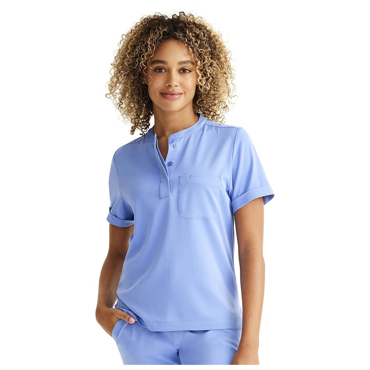 HH650 HH Works Macy Button Collar Tuck In Top by Healing Hands