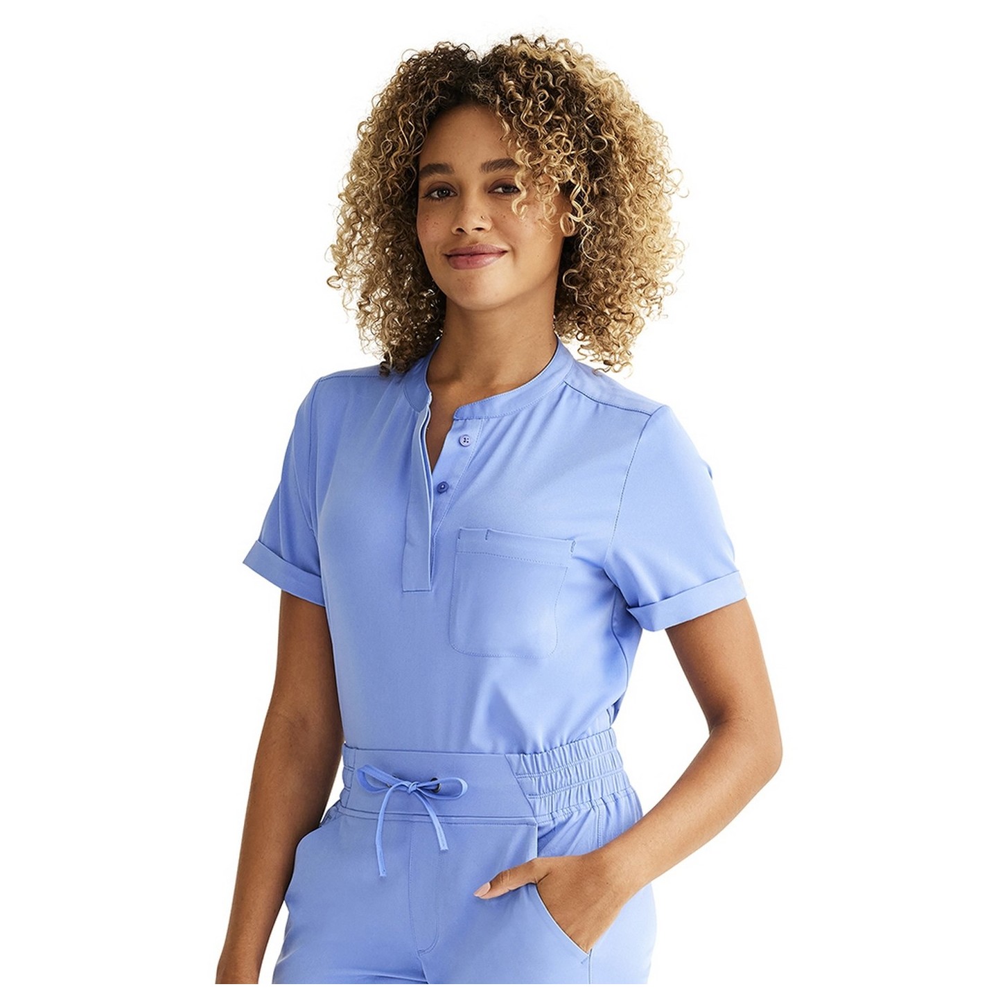 HH650 HH Works Macy Button Collar Tuck In Top by Healing Hands