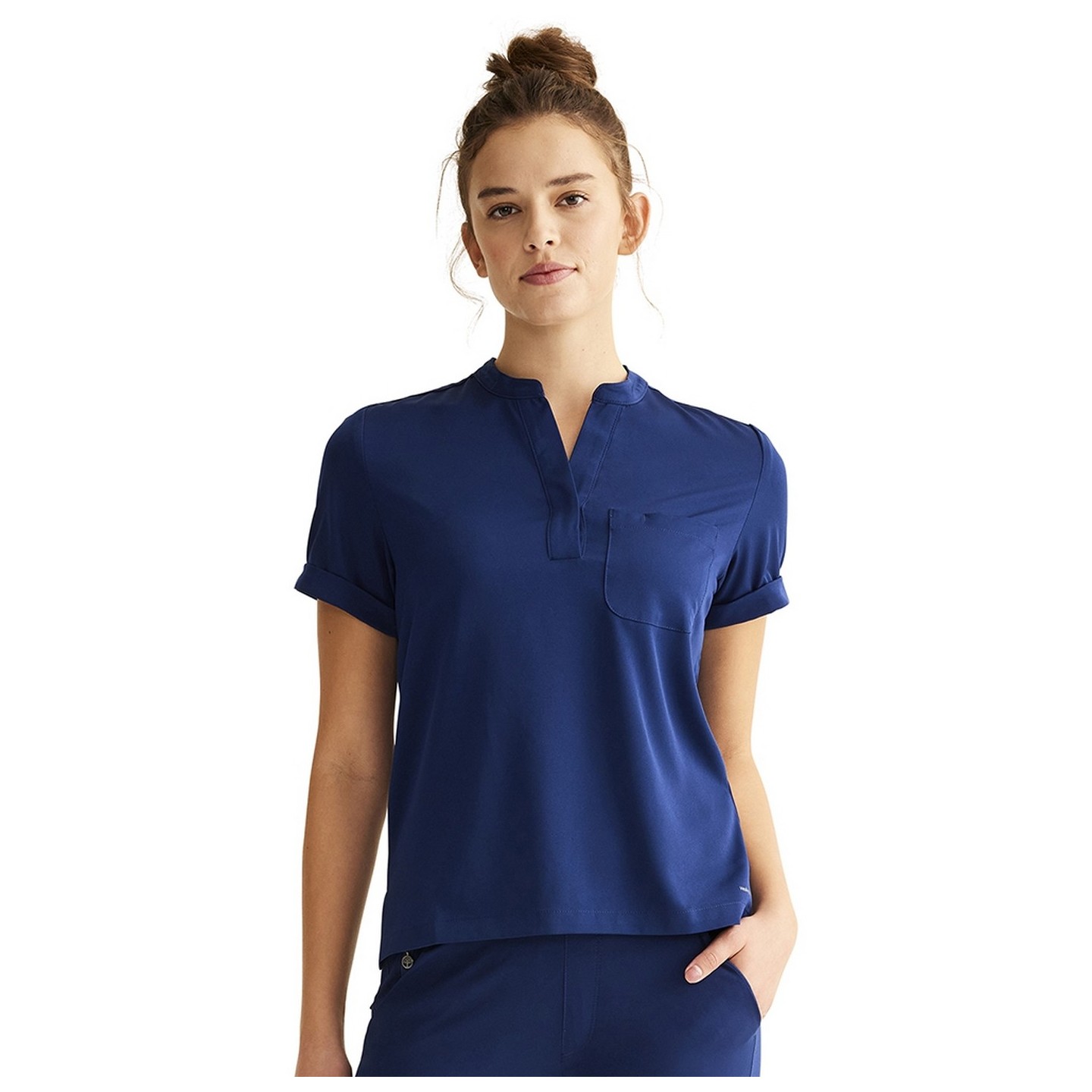 HH650 HH Works Macy Button Collar Tuck In Top by Healing Hands