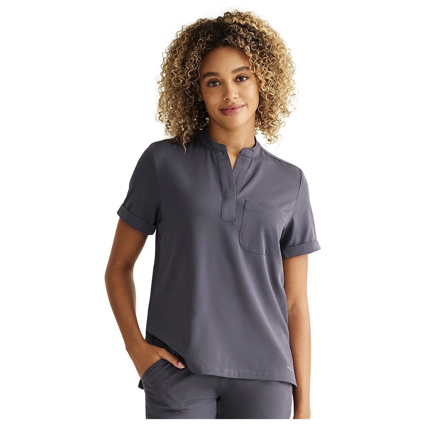 HH650 HH Works Macy Button Collar Tuck In Top by Healing Hands