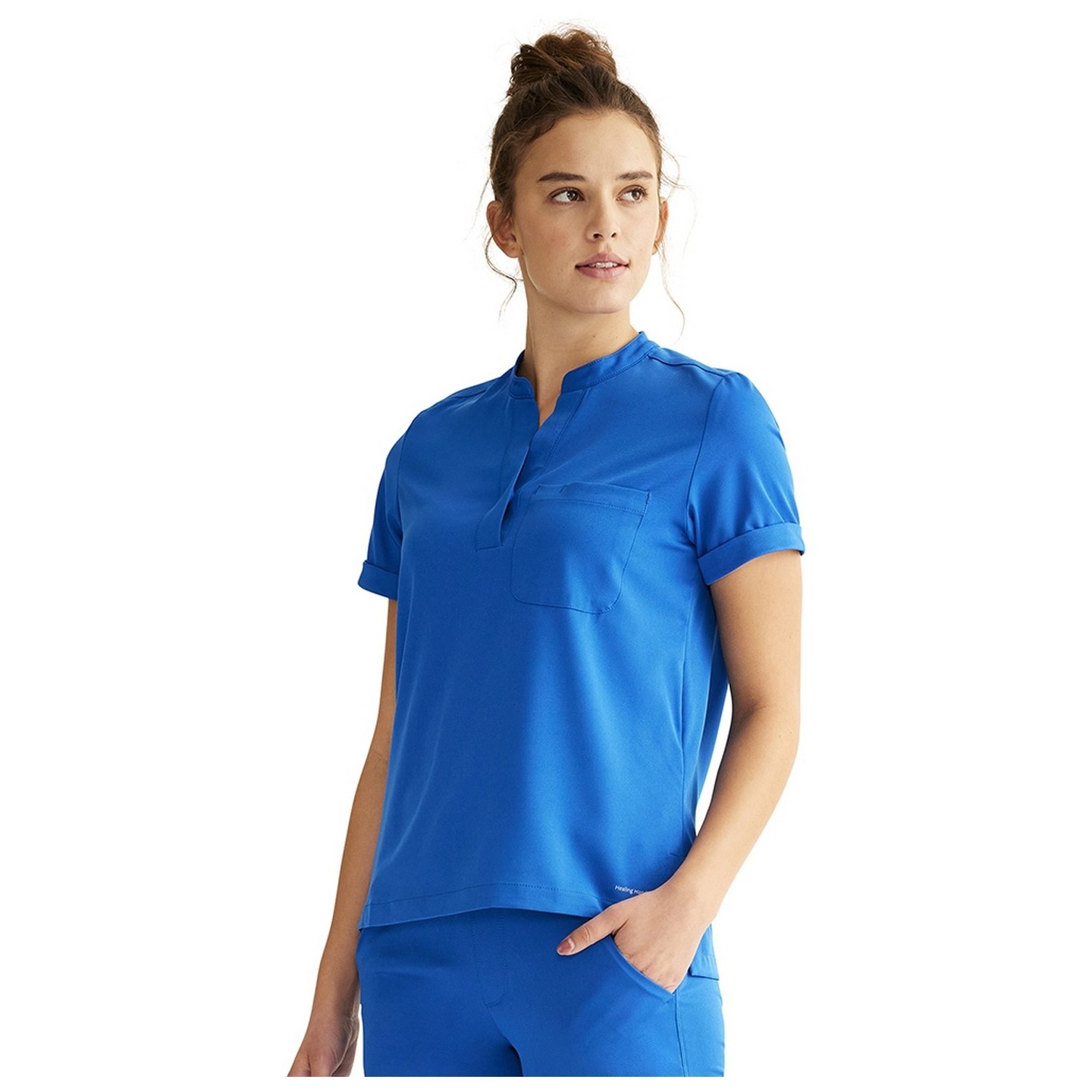 HH650 HH Works Macy Button Collar Tuck In Top by Healing Hands
