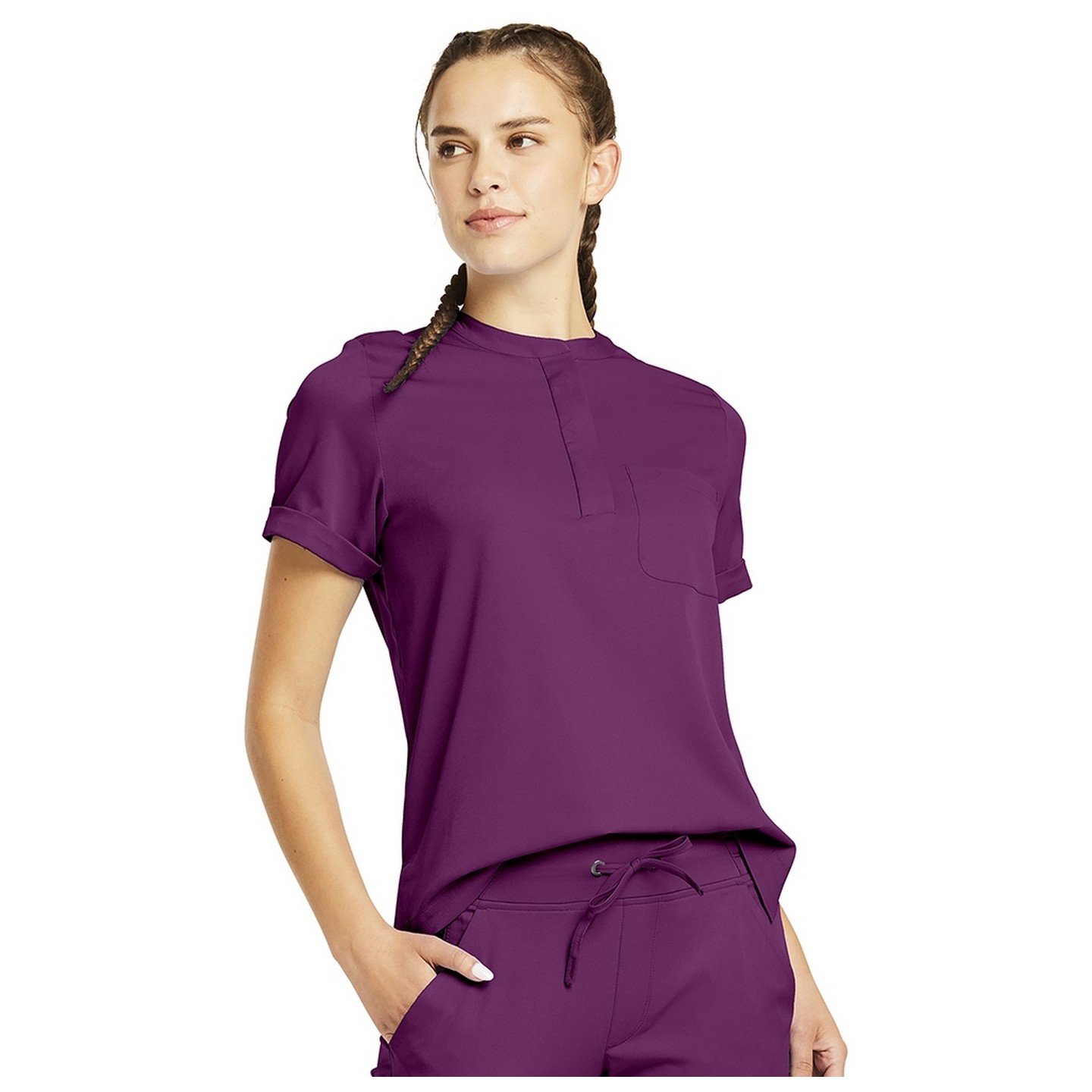HH650 HH Works Macy Button Collar Tuck In Top by Healing Hands