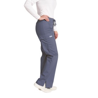 *FINAL SALE 316P-Tall POSTMAN BLUE Low Rise Lace Up Flare Pant by MOBB
