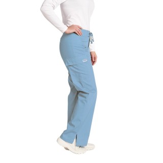 *FINAL SALE 316P-Tall SKY BLUE Low Rise Lace Up Flare Pant by MOBB