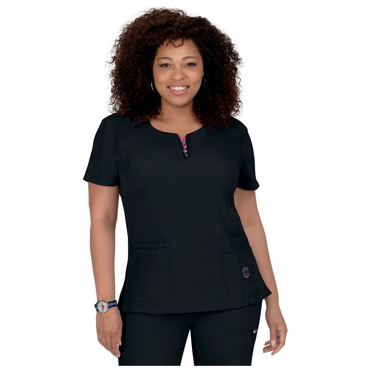 317 Koi Lite ™ Scrubs Serenity Double Zipper Top
