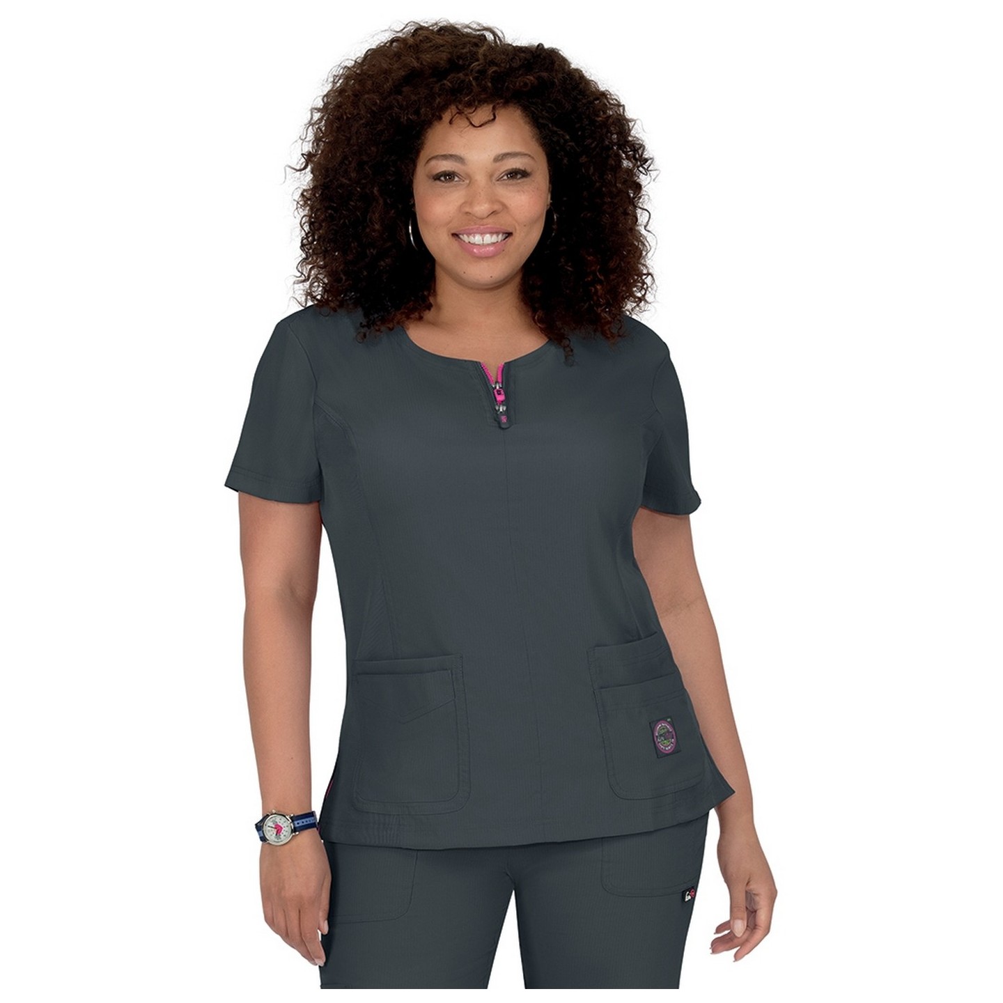 317 Koi Lite ™ Scrubs Serenity Double Zipper Top