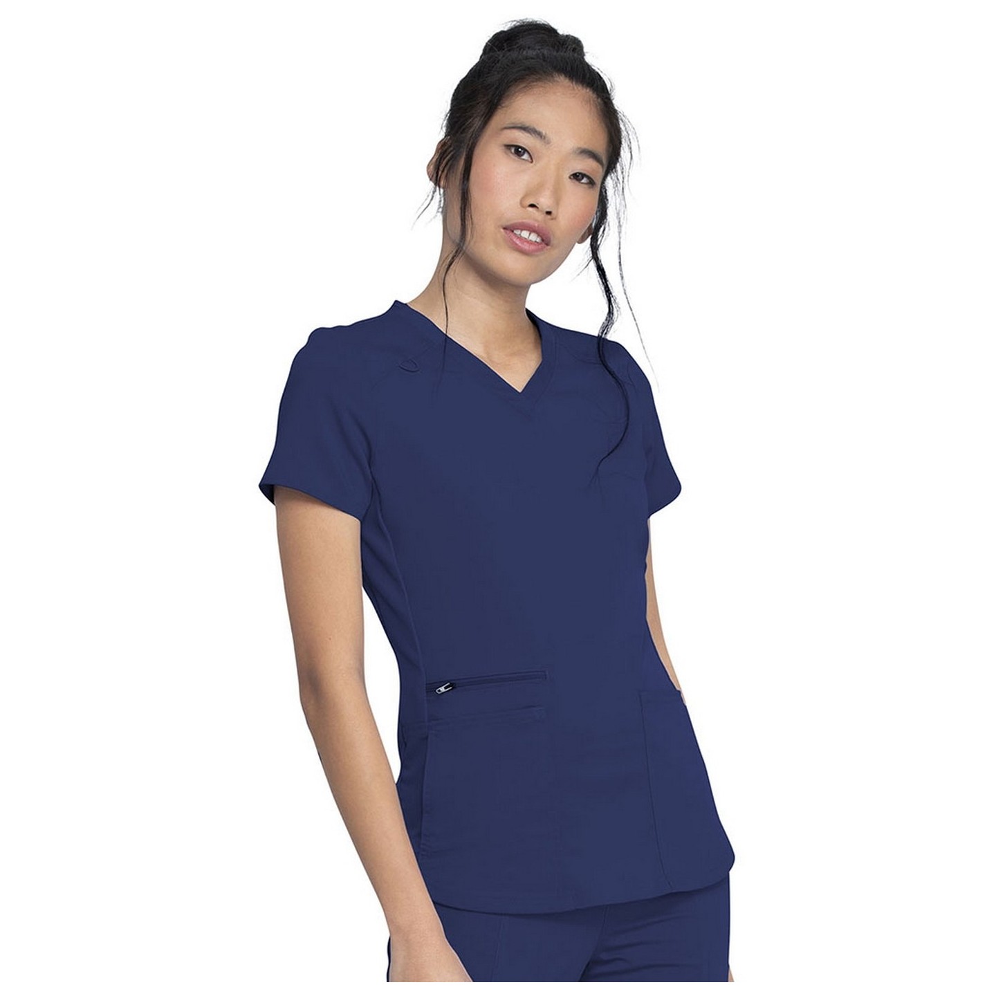 DK875 Dickies Balance Haut a Col en V et Panneaux Latéraux en Tricot Côtelé