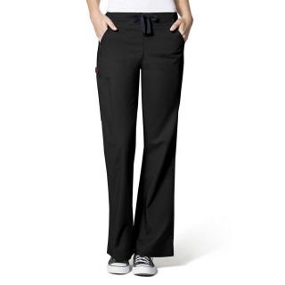 5308 WonderFlex Grace Flare Leg Cargo Scrub Pants - Black