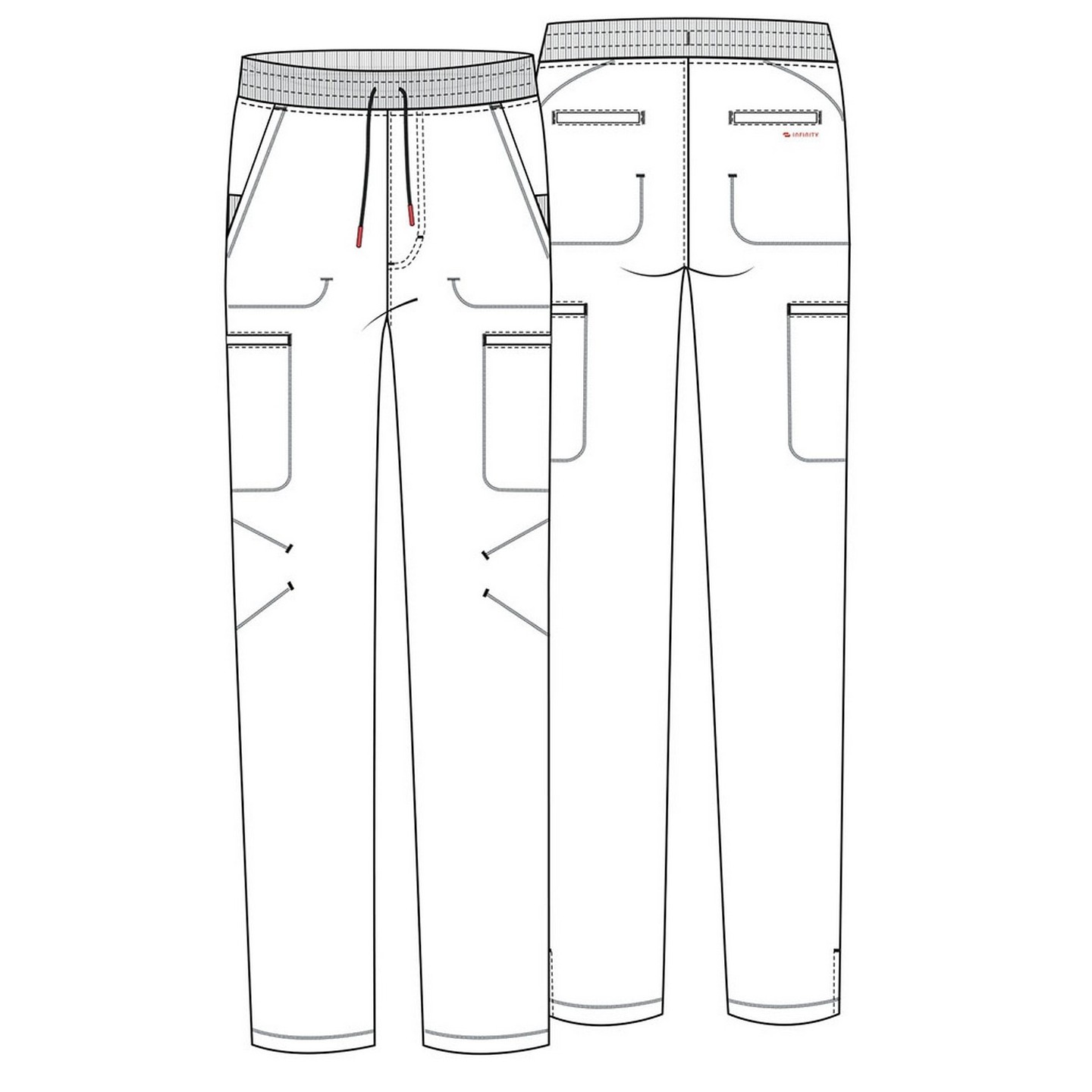 IN200A GNR8 Men's Mid Rise Straight Leg Pant with 6 Pockets by Infinity