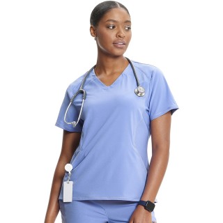 IN620A GNR8 Contemporary V-Neck Top with Kangaroo Pocket by Infinity