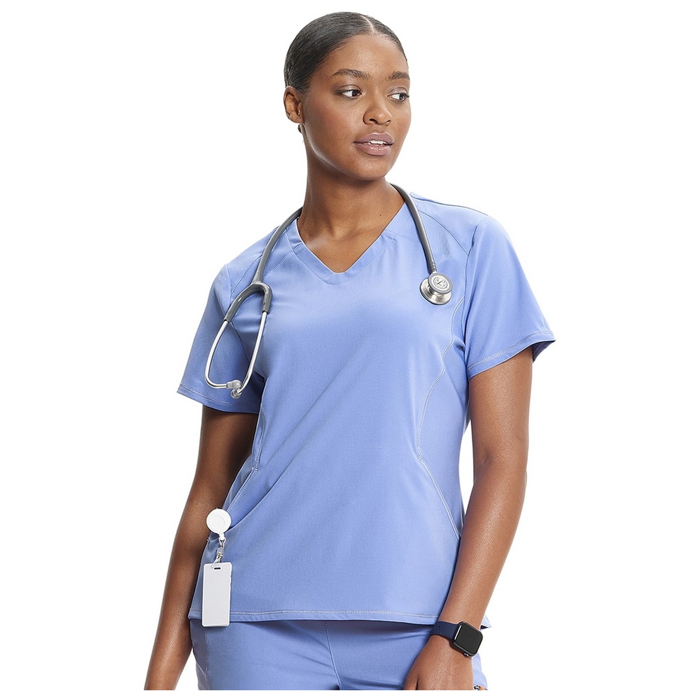 IN620A GNR8 Contemporary V-Neck Top with Kangaroo Pocket by Infinity