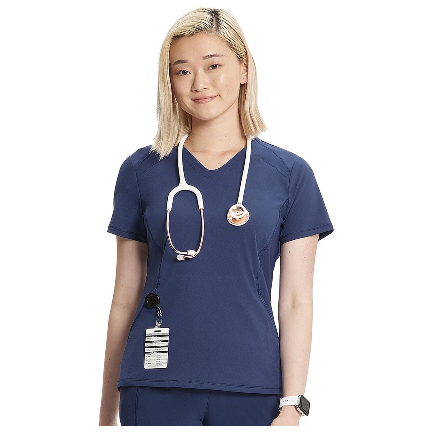 IN620A GNR8 Contemporary V-Neck Top with Kangaroo Pocket by Infinity