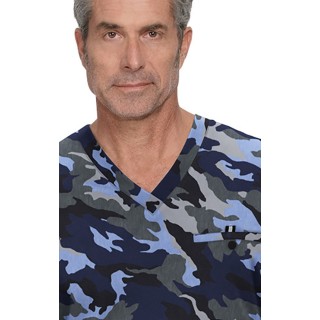 671PR koi Next Gen On Call Men's Print Top - Heather Camo