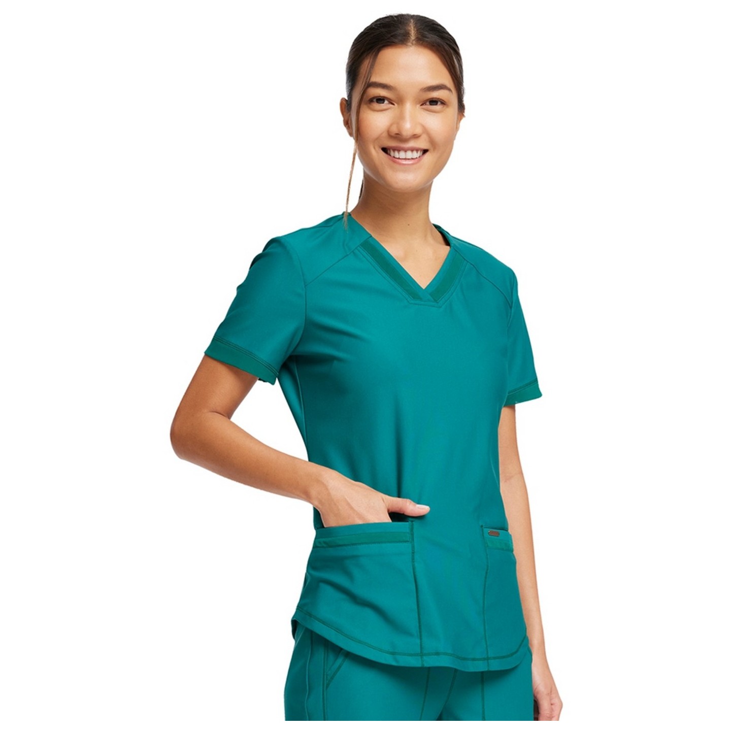 CK840 V-Neck Top in Black - Cherokee Form