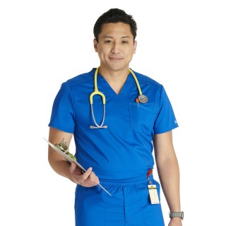 WW751 Workwear Revolution Haut à Col en V Moderne pour Hommes par Cherokee