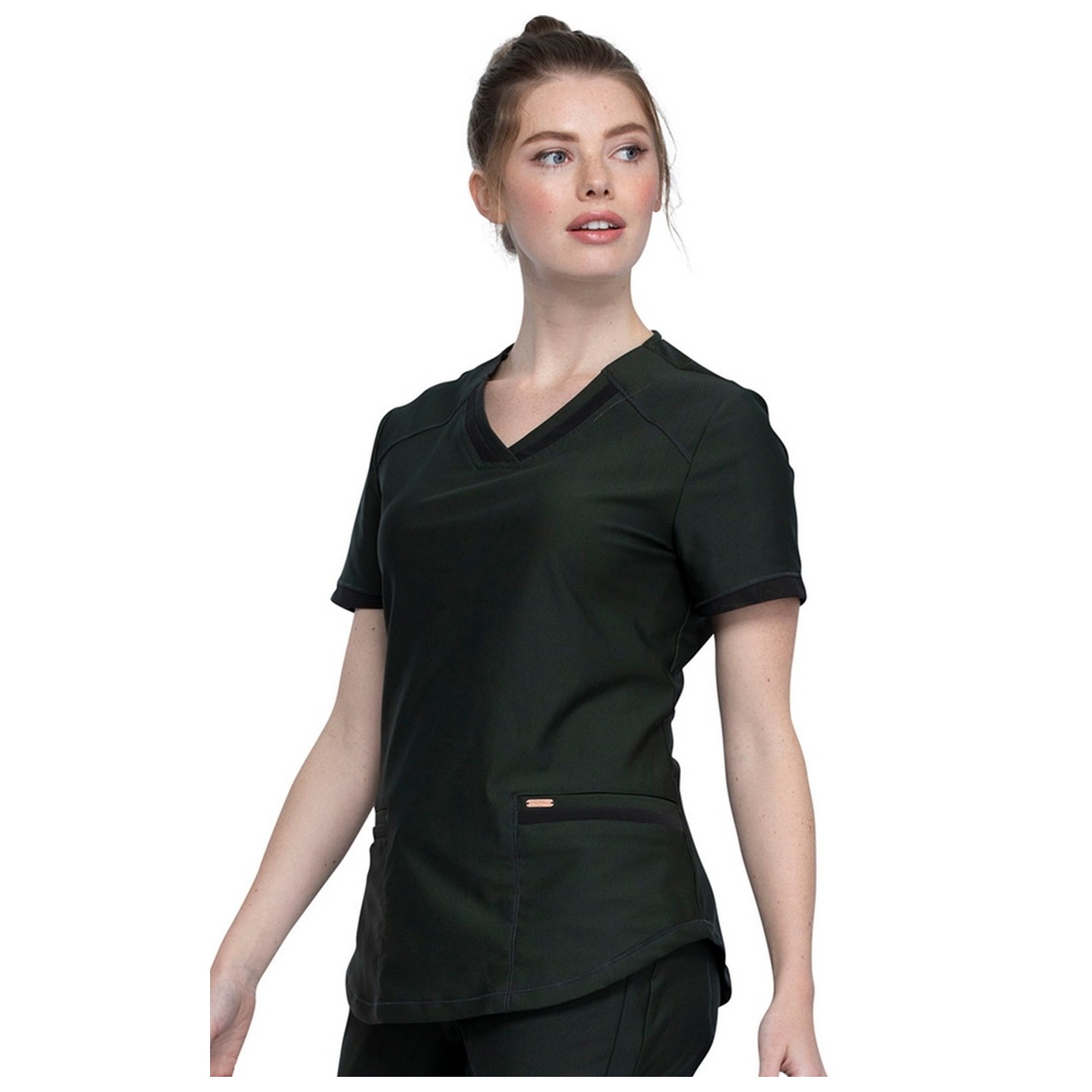 CK840 V-Neck Top in Black - Cherokee Form