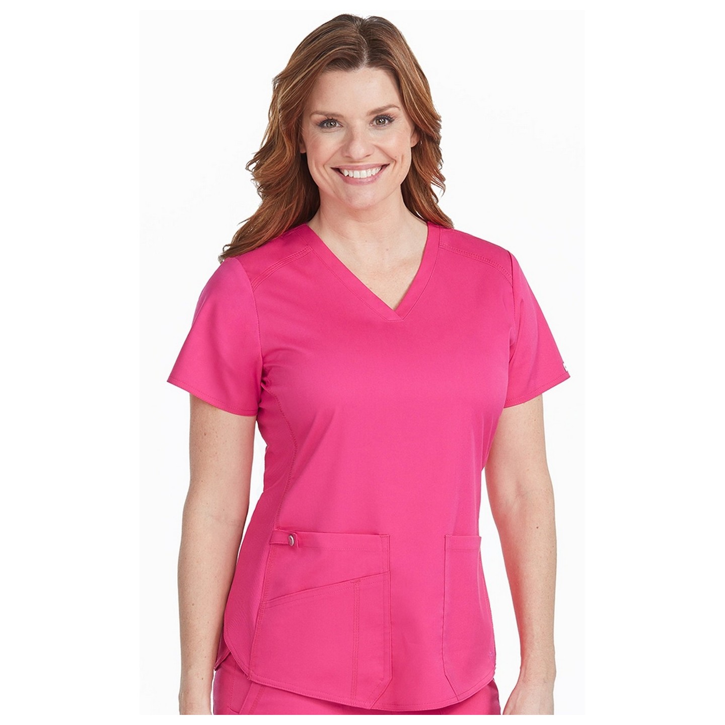 7459 Med Couture Performance Touch V-NECK SHIRTTAIL TOP
