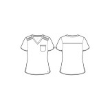 7448 Med Couture Touch Haut avec Poche de Poitrine