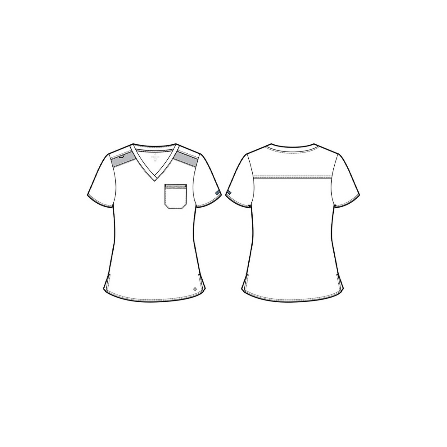 7448 Med Couture Touch Haut avec Poche de Poitrine