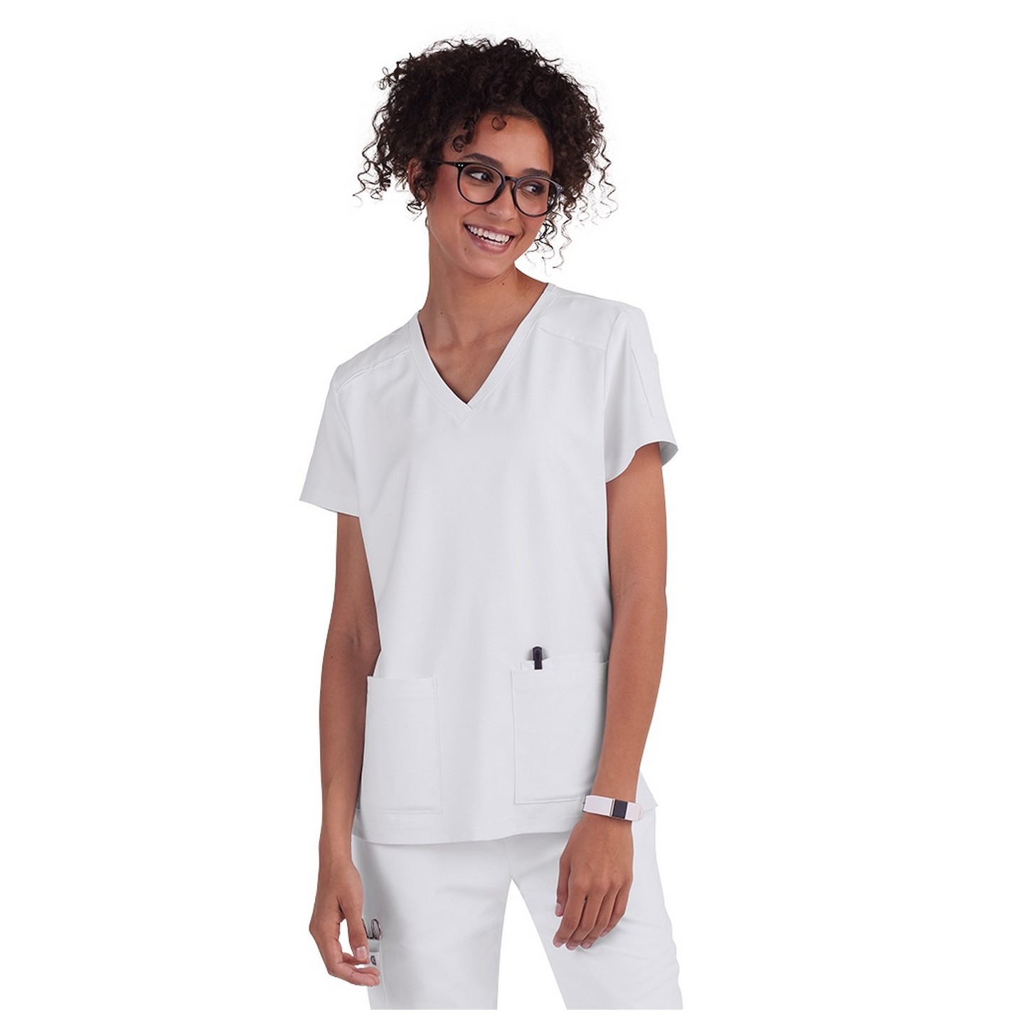 C101 Cureology Cardi Modern 2 Pocket V-Neck Top by koi