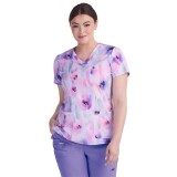 1082PR koi Lite Haut Velora Extensible Imprimer - Lite Flower Lavender