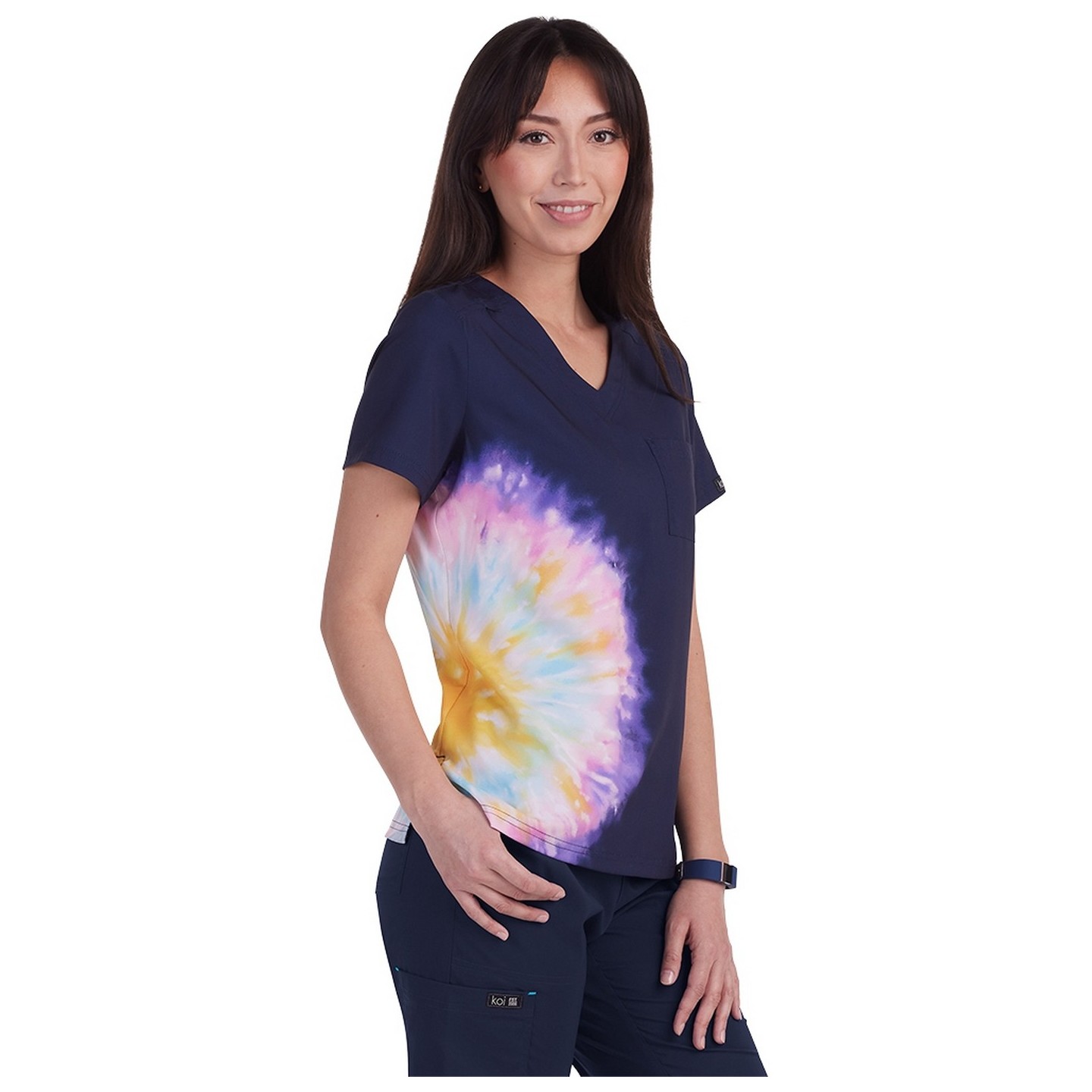 1114PLM koi Basics Lani Tie-Dye Print Top - Tie Dye Splash