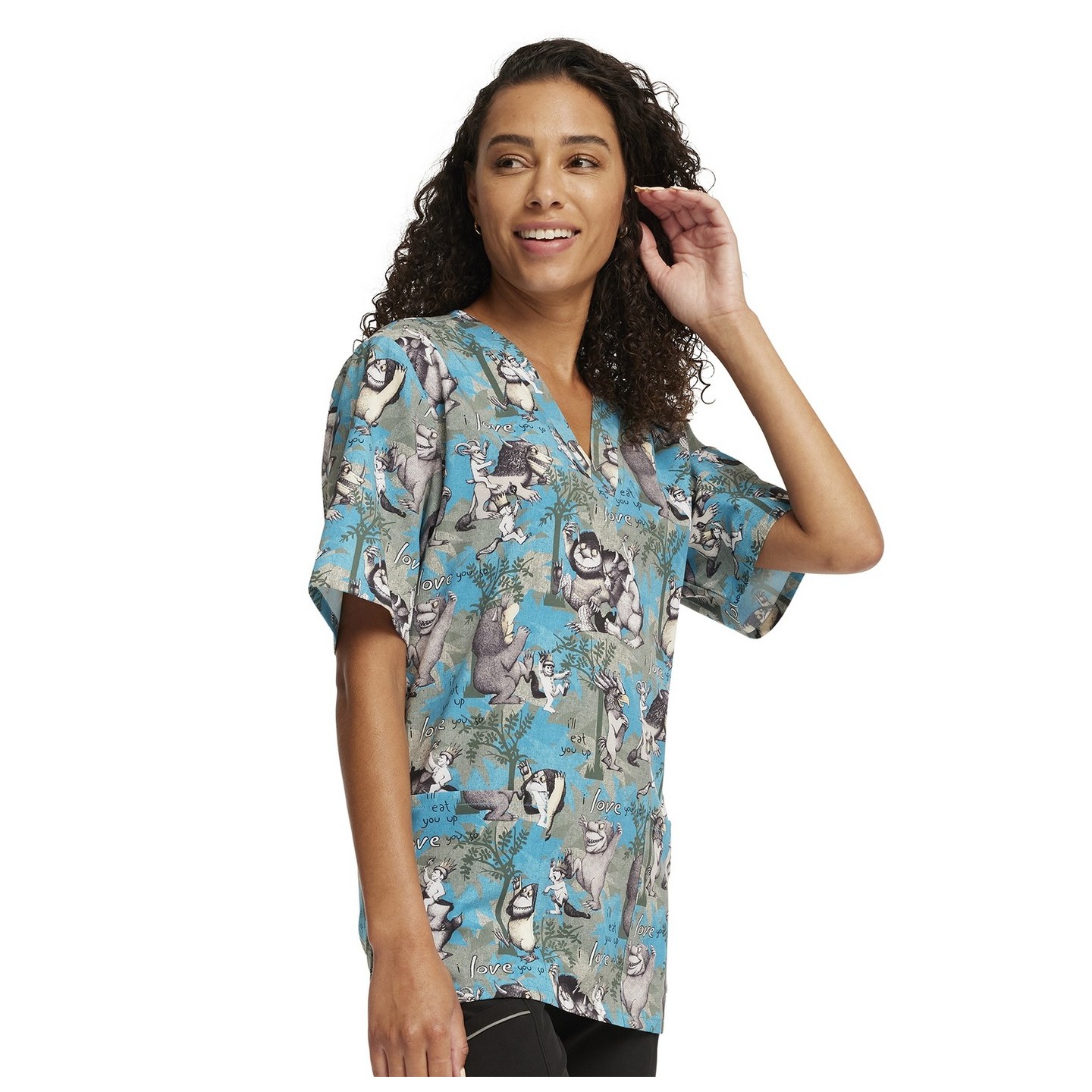 TF606 Tooniforms Unisex V-Neck Print Top by Cherokee Uniforms - Wild Rumpus