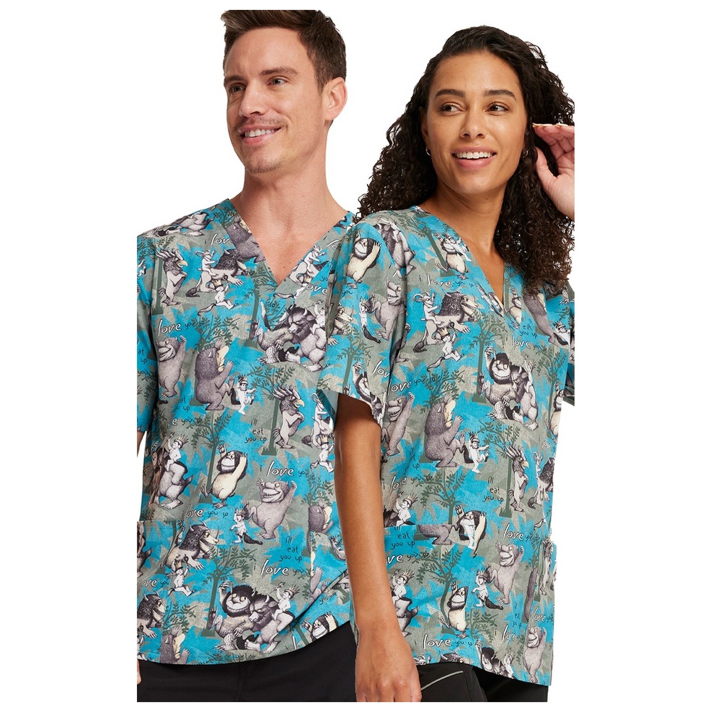 TF606 Tooniforms Haut Imprimer Unisexe avec 2 Poches par Cherokee Uniforms - Wild Rumpus