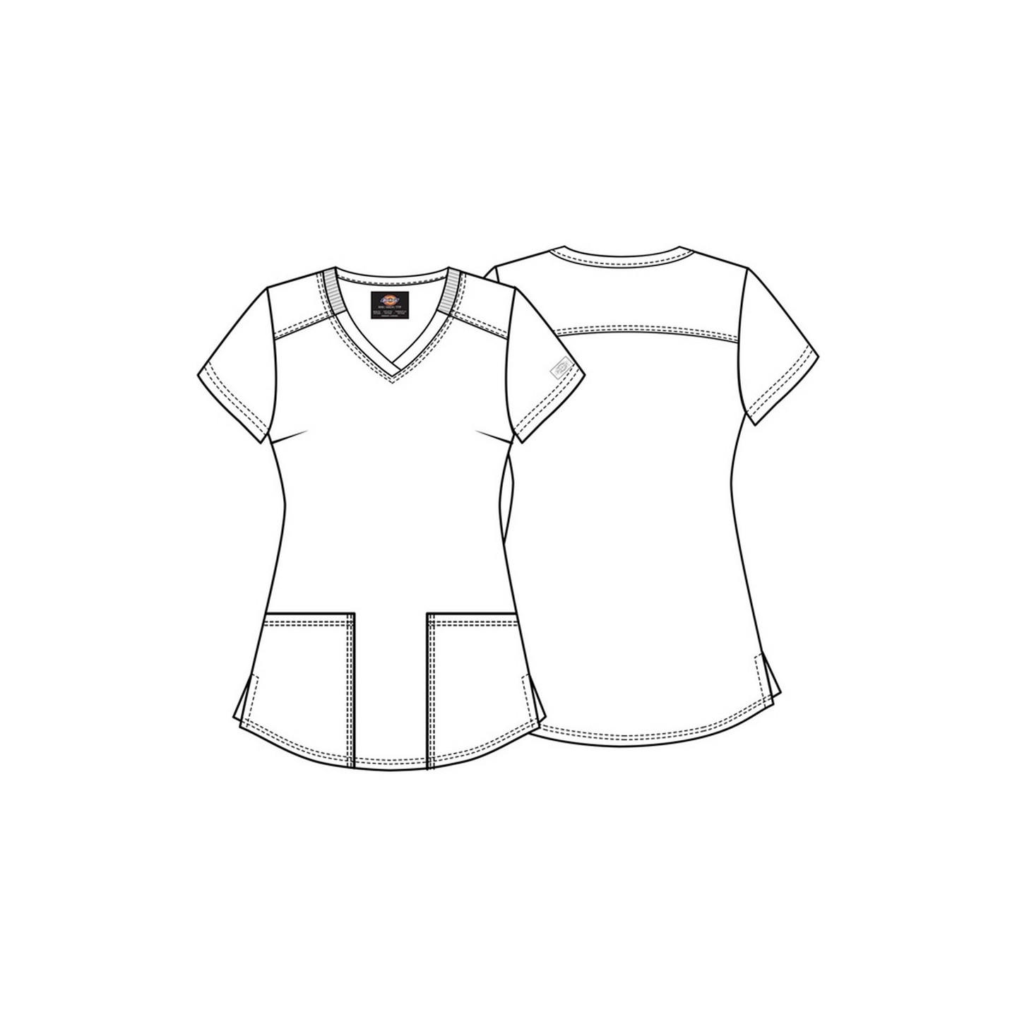 DK876 Dickies Fitted Print Top - Drizzle Daze