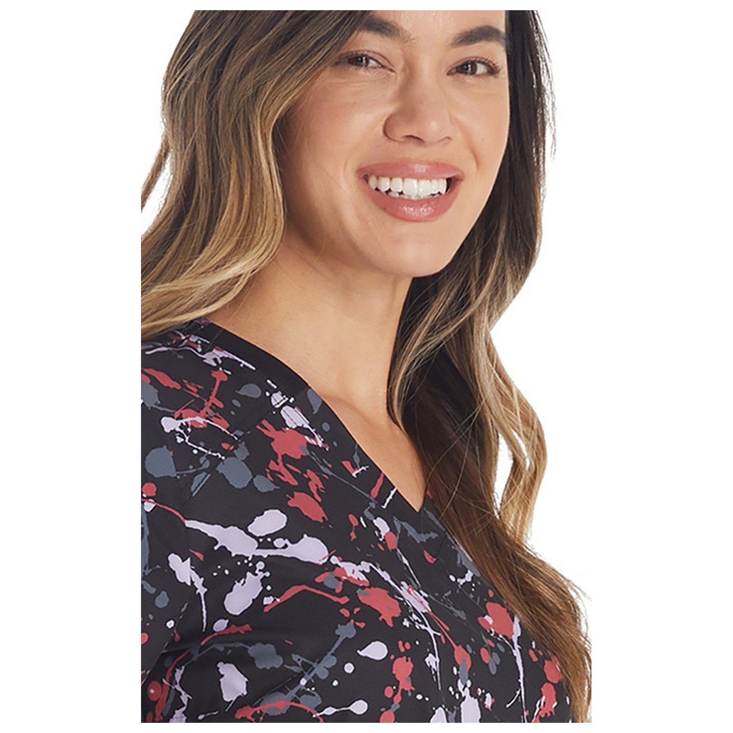 DK876 Dickies Fitted Print Top - Drizzle Daze