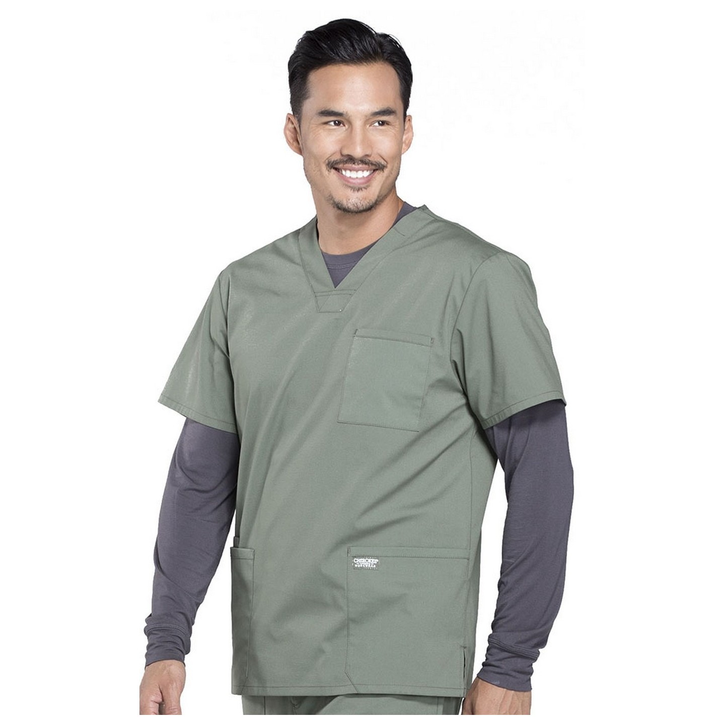 WW695 Workwear Professionals Men's 4 Pocket V-Neck Top by Cherokee