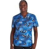 TF688 Tooniforms Unisex Chest Pocket Print Top by Cherokee Uniforms - Star in the Night