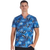 TF688 Tooniforms Unisex Chest Pocket Print Top by Cherokee Uniforms - Star in the Night