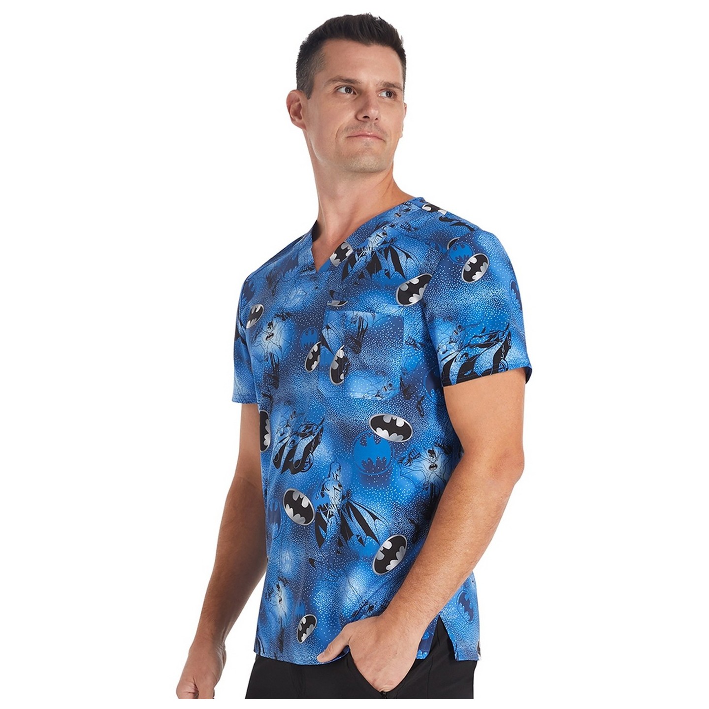 TF688 Tooniforms Unisex Chest Pocket Print Top by Cherokee Uniforms - Star in the Night