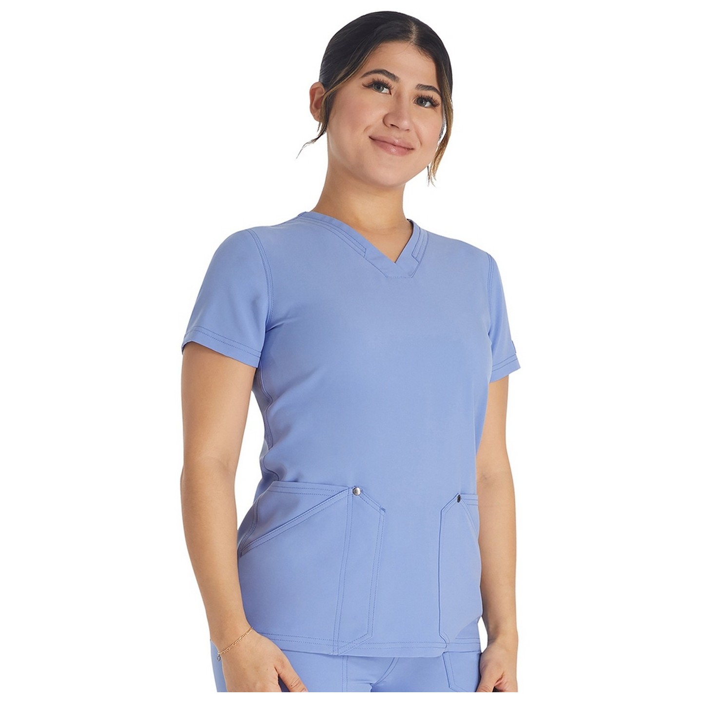 DK678 EDS NXT Double Pocket V-Neck Top by Dickies