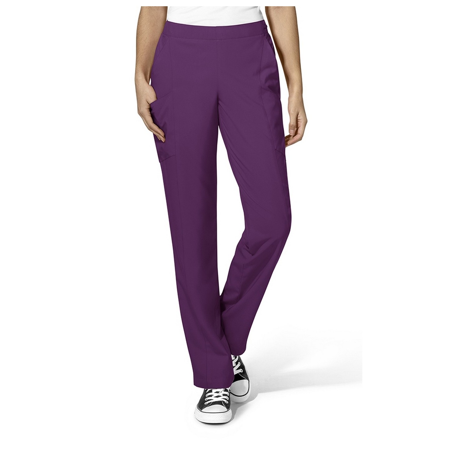 5155 W123 de WonderWink Pantalon double cargo à devant plat pour femmes