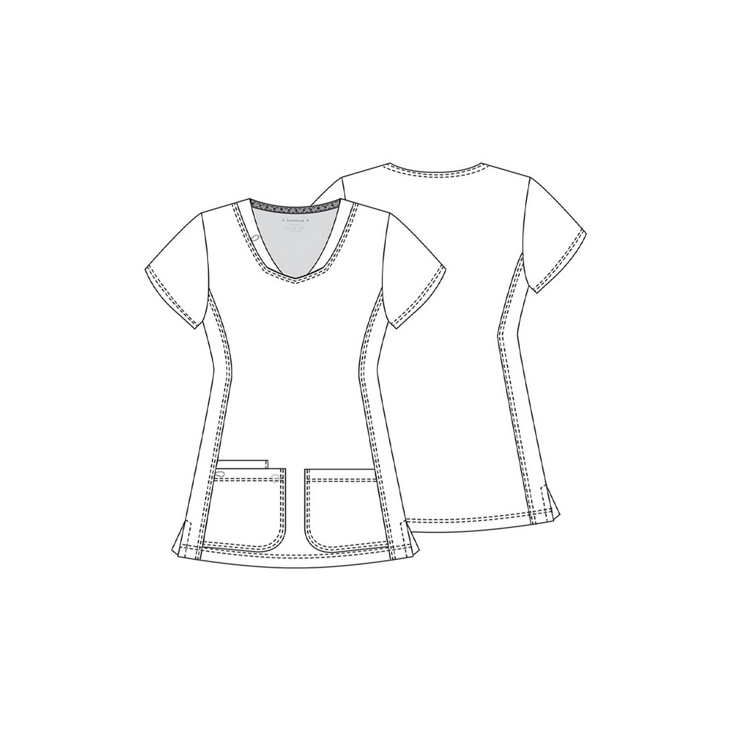 20710 Break on Through V-Neck 3 Pocket Top from HeartSoul