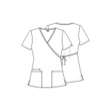 4801 Workwear Originals Mock Wrap Tunic Top with Adjustable Tie Back by Cherokee