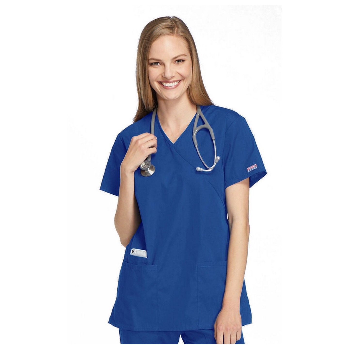 4801 Workwear Originals Mock Wrap Tunic Top with Adjustable Tie Back by Cherokee