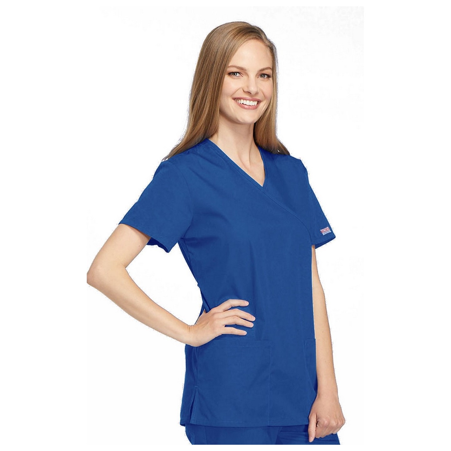 4801 Workwear Originals Mock Wrap Tunic Top with Adjustable Tie Back by Cherokee