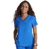 CK748A Cherokee Tuckable V-Neck Chest Pocket Top by Cherokee