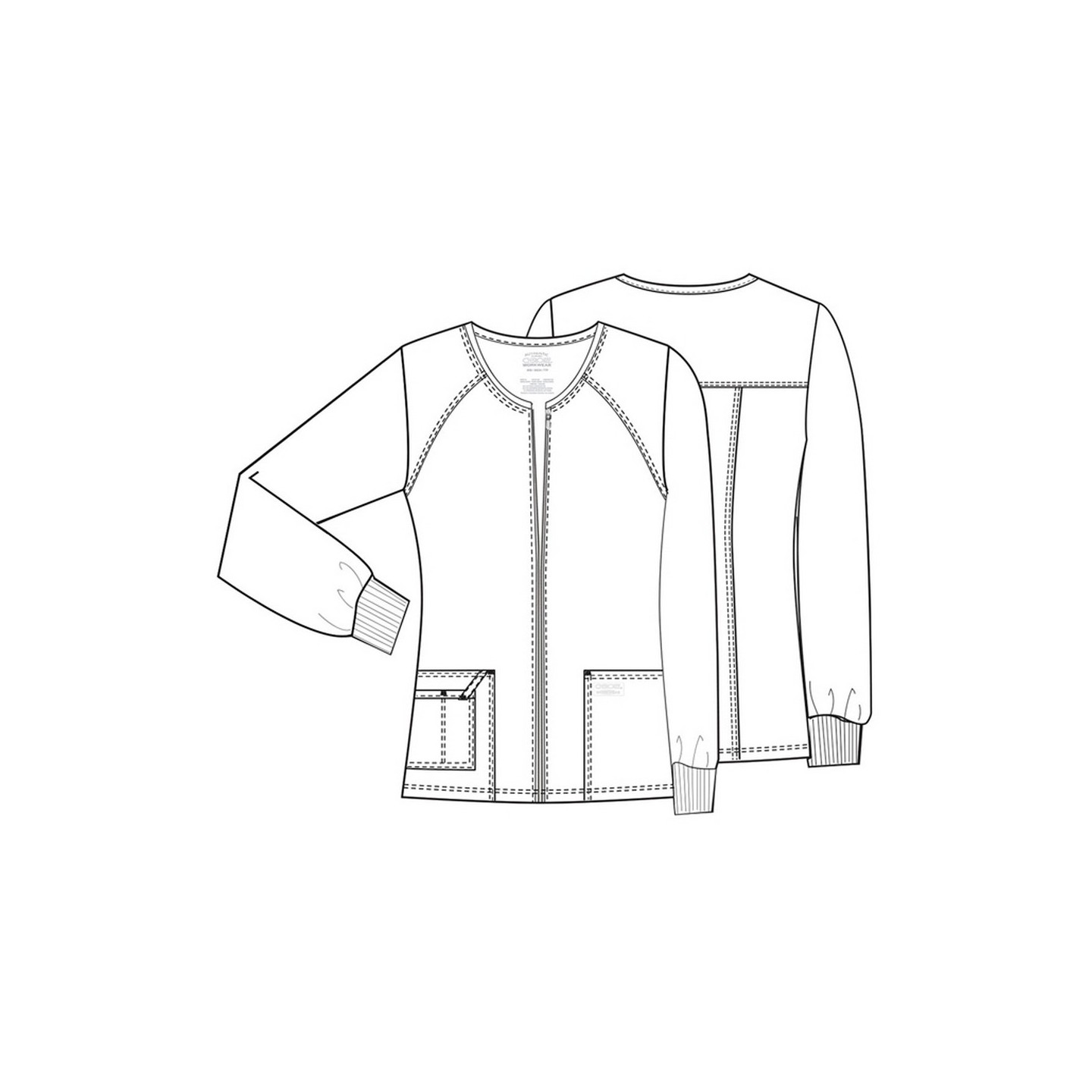 4315 Workwear Core Stretch Veste Zippée à Col Rond de Cherokee